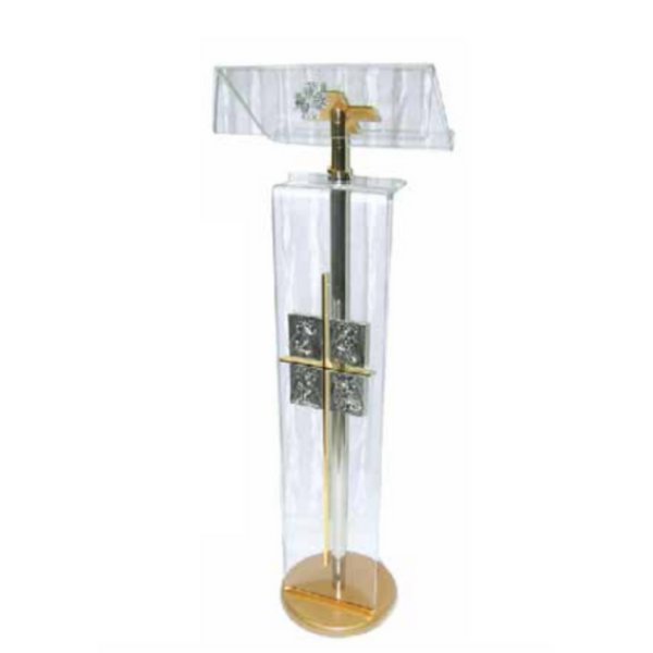 Ambone in plexiglass 4 evangelisti con croce - AR