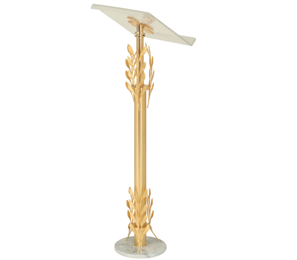 Leggio a colonna tubo ottone 60 mm foglie ulivo - AR