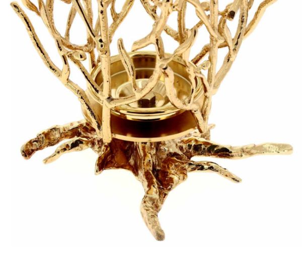 Lampada da mensa in fusione ottone. Altezza 29 cm - AR - immagine 4
