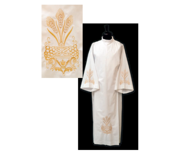 Camice ricamo calice, uva e spighe - AR