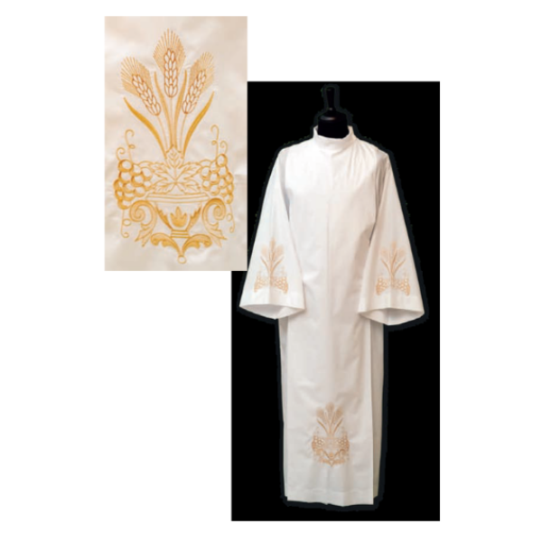 Camice ricamo calice, uva e spighe - AR