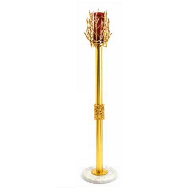 Lampada per Santissimo in fusione ottone decorazione rami- AR