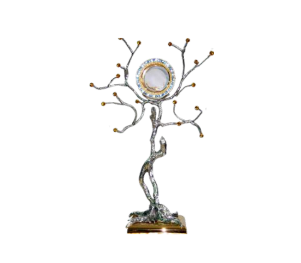 Ostensorio fusione ottone albero con pietre swarovski - AR