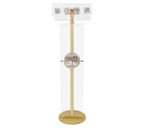 Ambone in plexiglass decoro quattro Evangelisti, libro e croce - AR