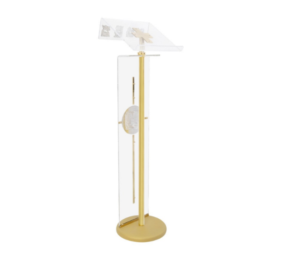 Ambone in plexiglass decoro quattro Evangelisti, libro e croce - AR - immagine 2