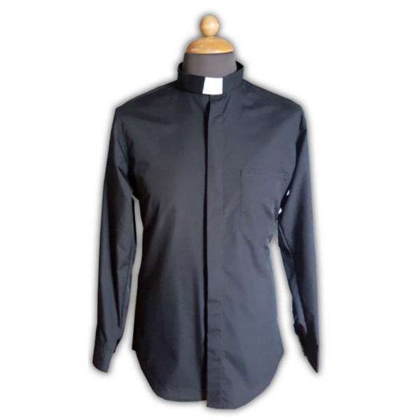 Camicia clergy colore nero manica lunga o corta - AR