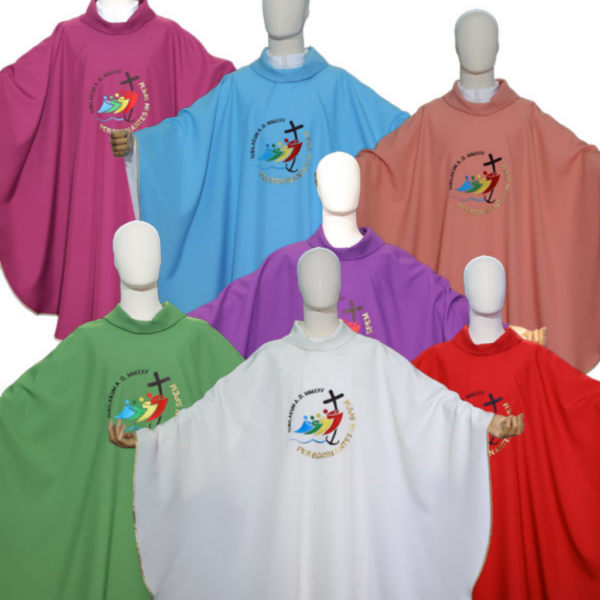 Casula ricamata logo ufficiale "GIUBILEO 2025" completa di stola, vari colori - AR