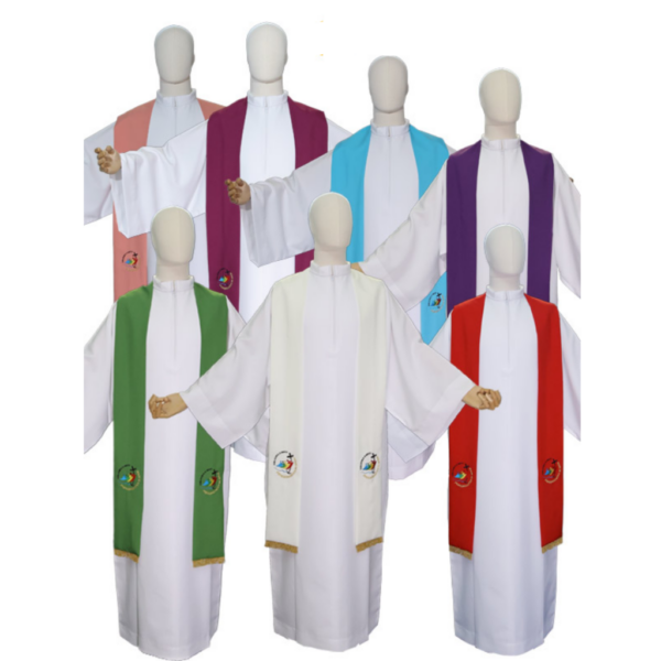 <br /><br /><br />Stola con ricamato logo ufficiale "GIUBILEO 2025", vari colori - AR