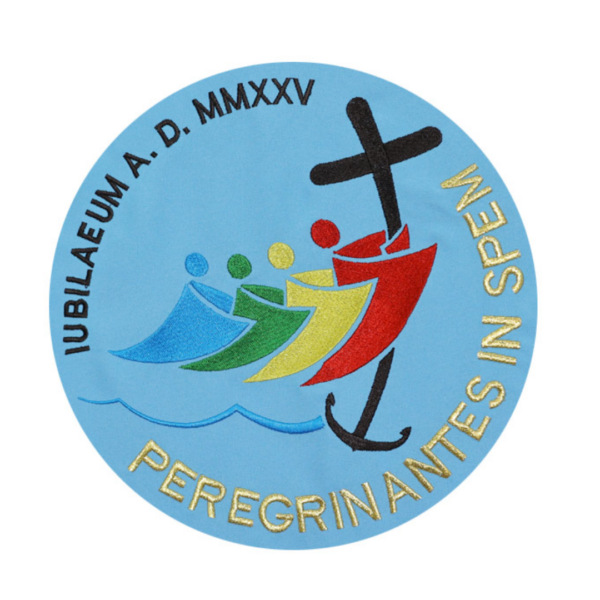 <br /><br /><br />Stola con ricamato logo ufficiale "GIUBILEO 2025", vari colori - AR - immagine 4