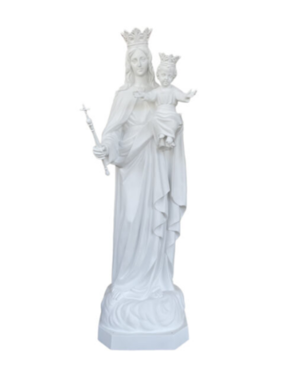 Statua Madonna Ausiliatrice in vetroresina bianca 200 cm