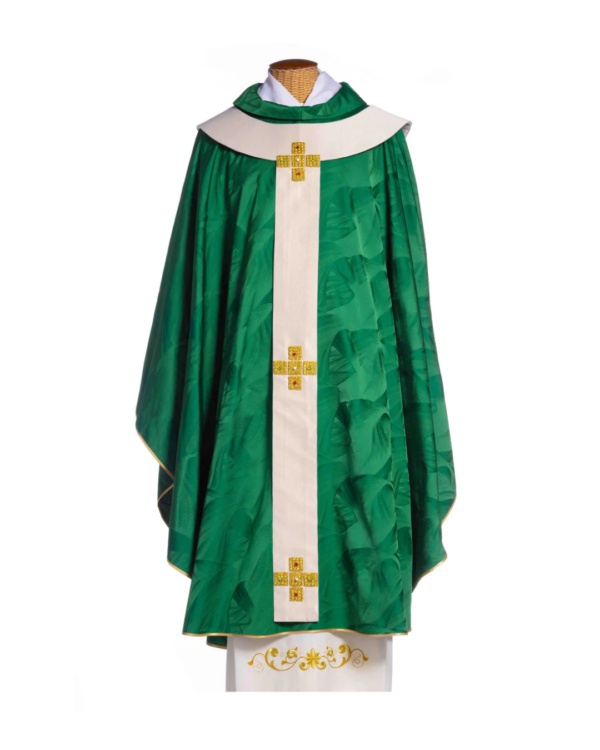 Casula Liturgica in poliestere con palio e croci oro vari colori