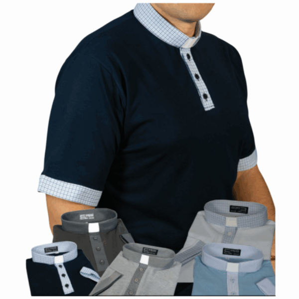 Maglia polo Piquet cotone con contrasto manica corta - 100% Cotone vari colori
