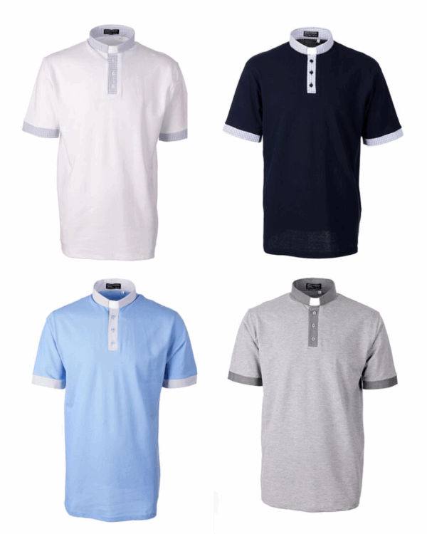 Maglia polo Piquet cotone con contrasto manica corta - 100% Cotone vari colori - immagine 2