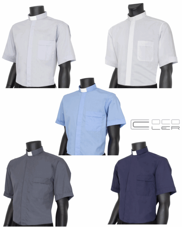 Camicia misto cotone manica corta - vari colori