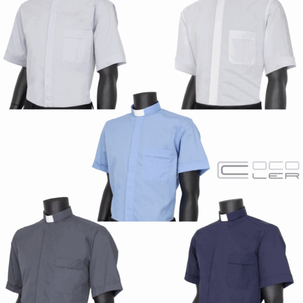 Camicia misto cotone manica corta - vari colori