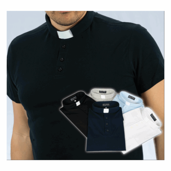 Maglia Piquet Polo cotone collo clergy manica corta - 100% Cotone vari colori