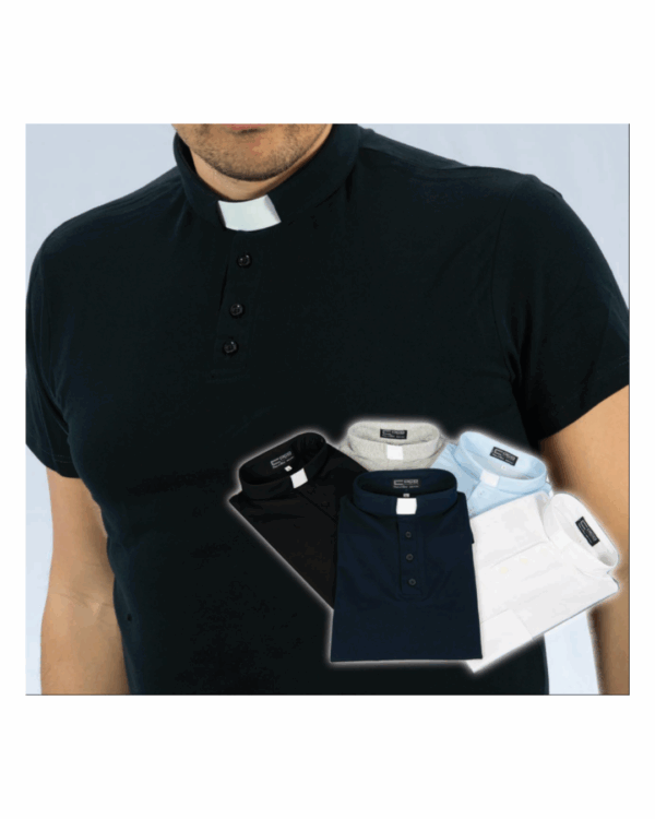 Maglia Piquet Polo cotone collo clergy manica corta - 100% Cotone vari colori