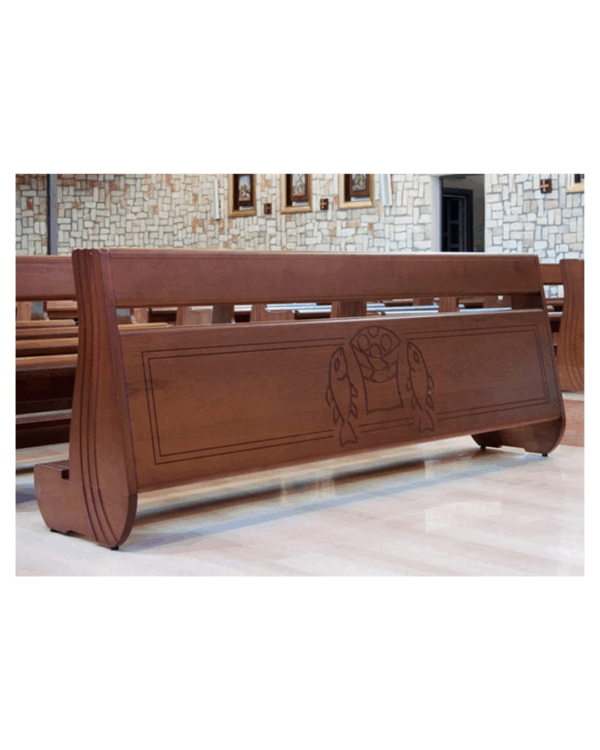 Panca da chiesa in legno massello mod. Lago Patria Iniziale