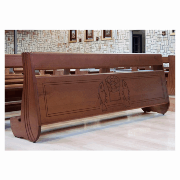 Panca da chiesa in legno massello mod. Lago Patria Iniziale
